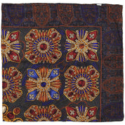 Silk Paisley Jewel Pattern Scarf Blue/Orange/Multi