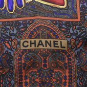 Silk Paisley Jewel Pattern Scarf Blue/Orange/Multi