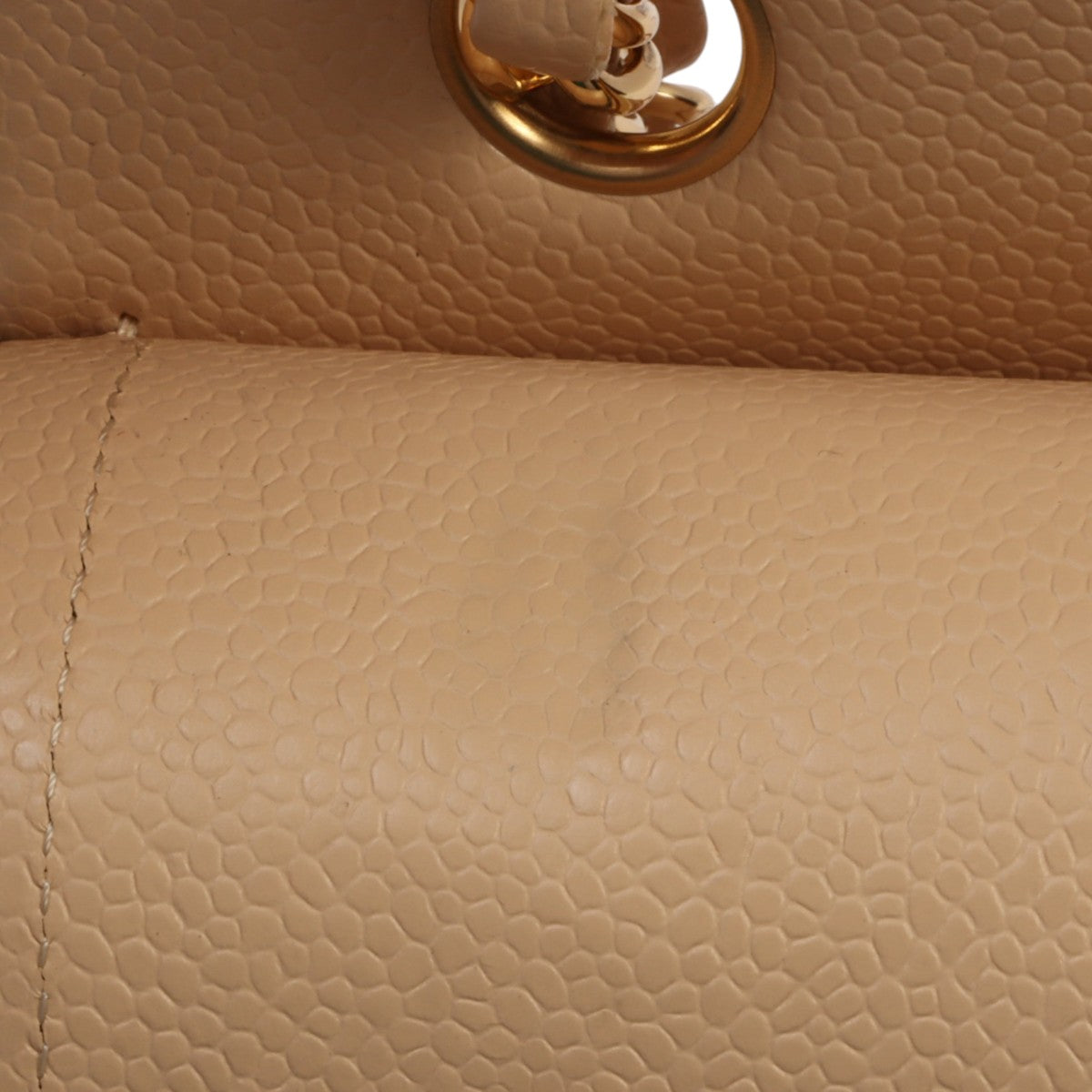 Circa 2017 Caviar Skin Classic Flap Chain Bag 25cm Beige