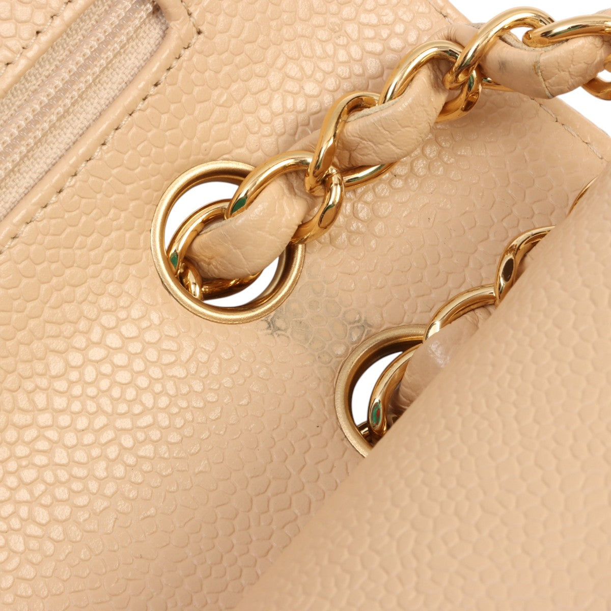 Circa 2017 Caviar Skin Classic Flap Chain Bag 25cm Beige