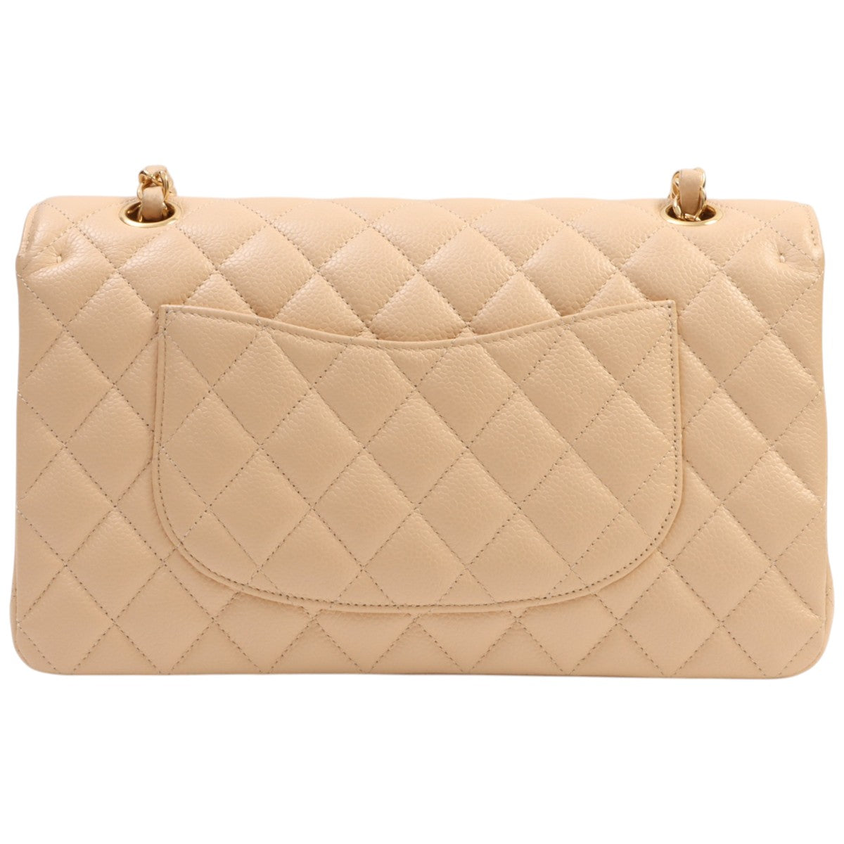 Circa 2017 Caviar Skin Classic Flap Chain Bag 25cm Beige