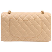 Circa 2017 Caviar Skin Classic Flap Chain Bag 25cm Beige