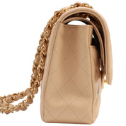 Circa 2017 Caviar Skin Classic Flap Chain Bag 25cm Beige