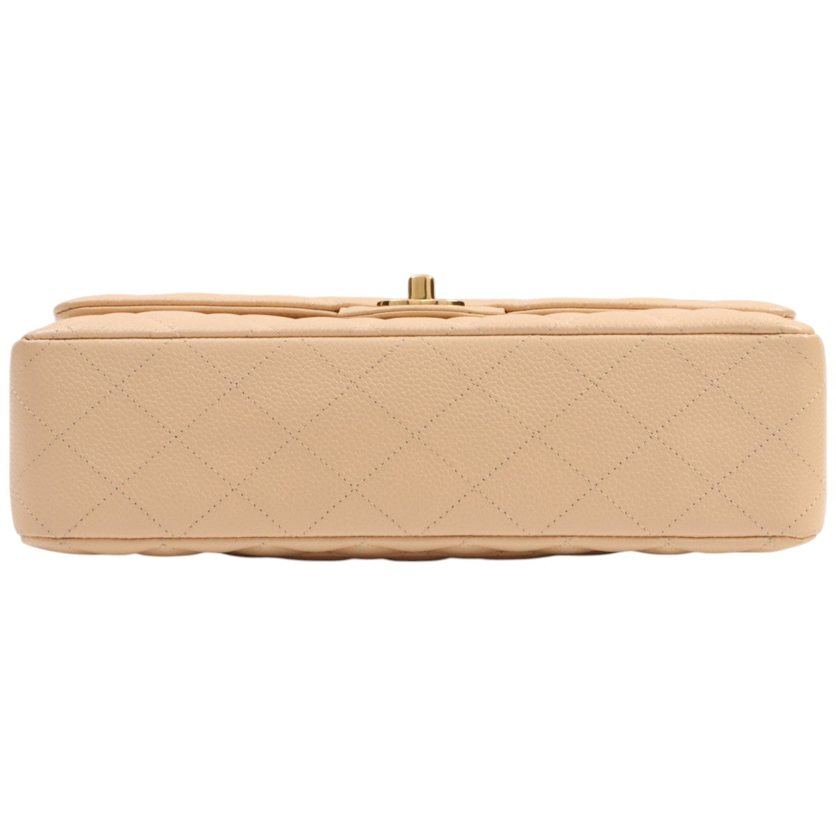 Circa 2017 Caviar Skin Classic Flap Chain Bag 25cm Beige
