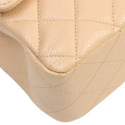 Circa 2017 Caviar Skin Classic Flap Chain Bag 25cm Beige