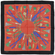 Silk Tassel Pattern Scarf Red/Black/Multi