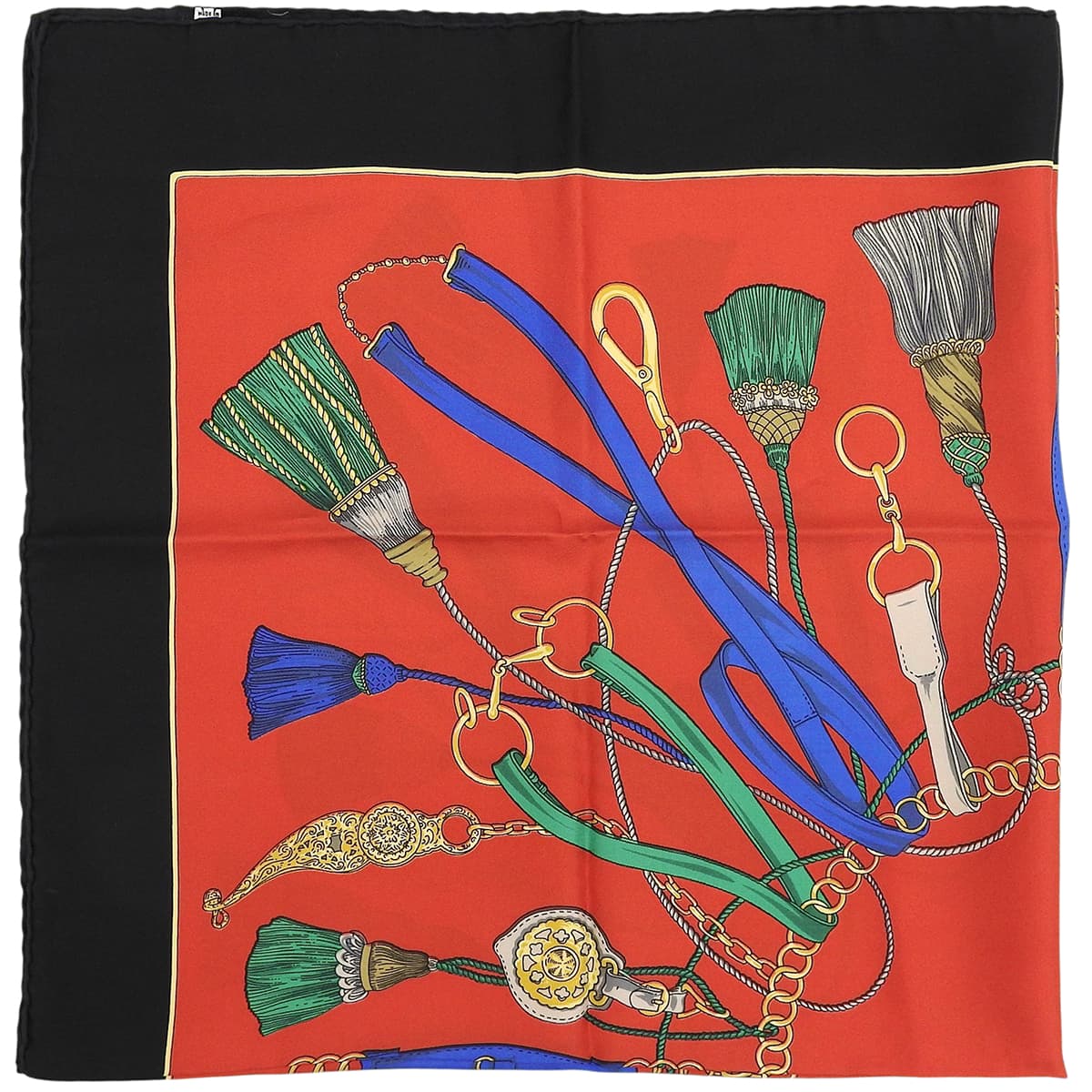 Silk Tassel Pattern Scarf Red/Black/Multi
