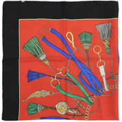 Silk Tassel Pattern Scarf Red/Black/Multi