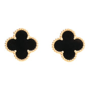 18K Vintage Alhambra earrings, yellow gold/black