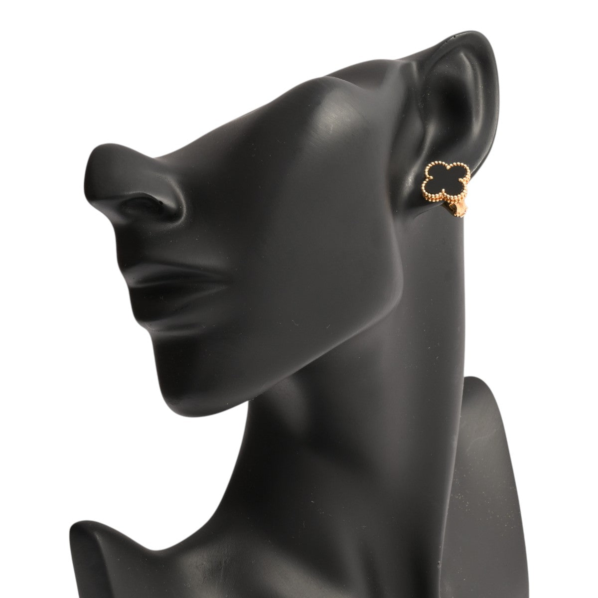 18K Vintage Alhambra earrings, yellow gold/black