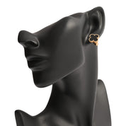 18K Vintage Alhambra earrings, yellow gold/black