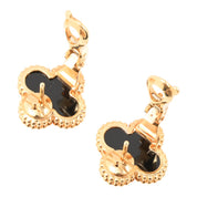 18K Vintage Alhambra earrings, yellow gold/black