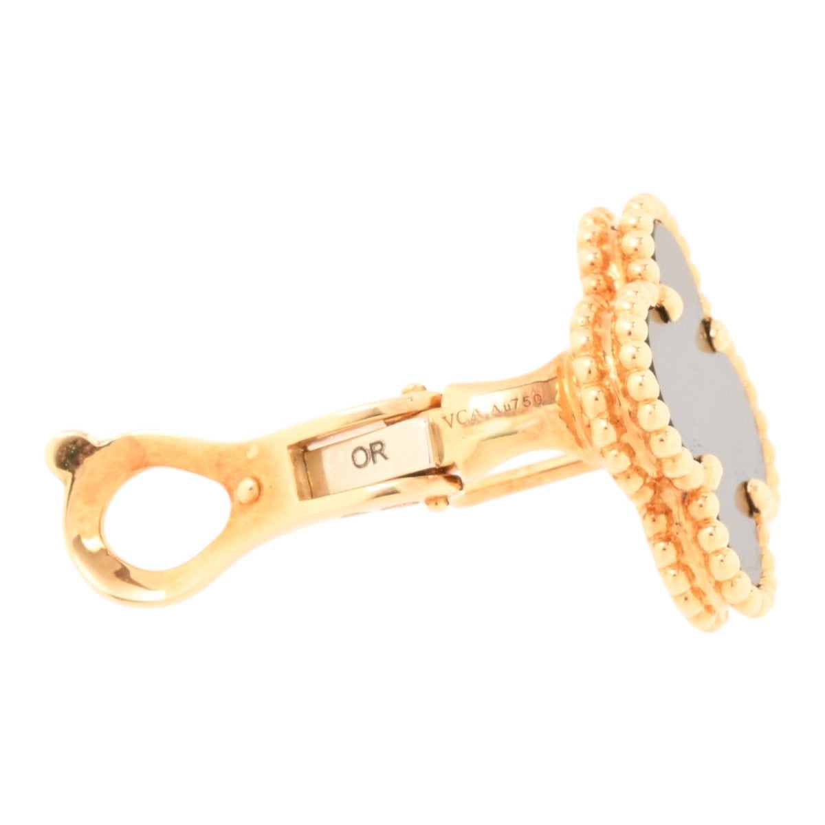 18K Vintage Alhambra earrings, yellow gold/black
