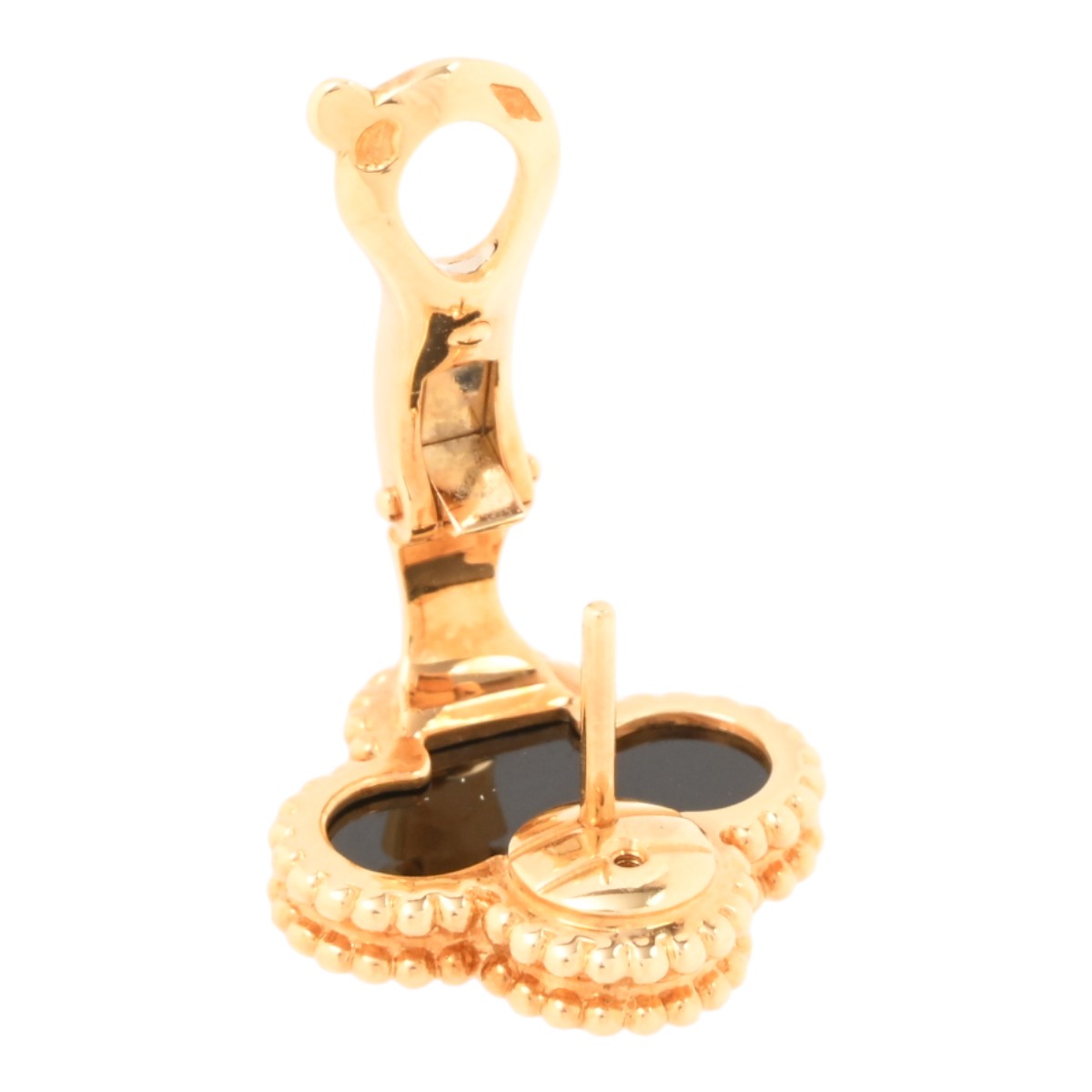 18K Vintage Alhambra earrings, yellow gold/black