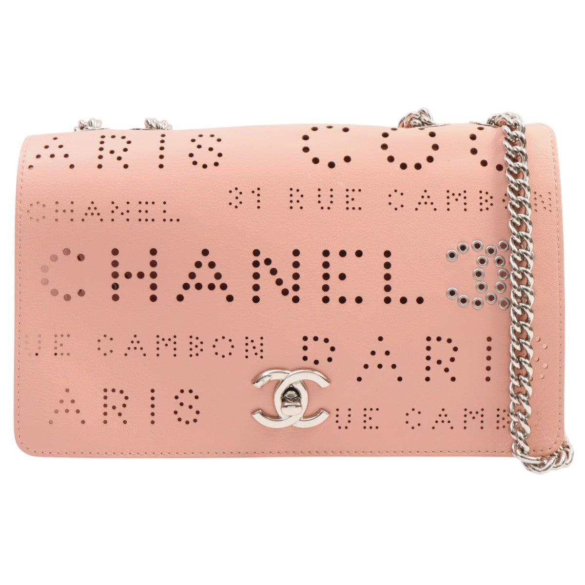 Circa 2020 Perforated CC Turn-Lock Shoulder Bag Pink