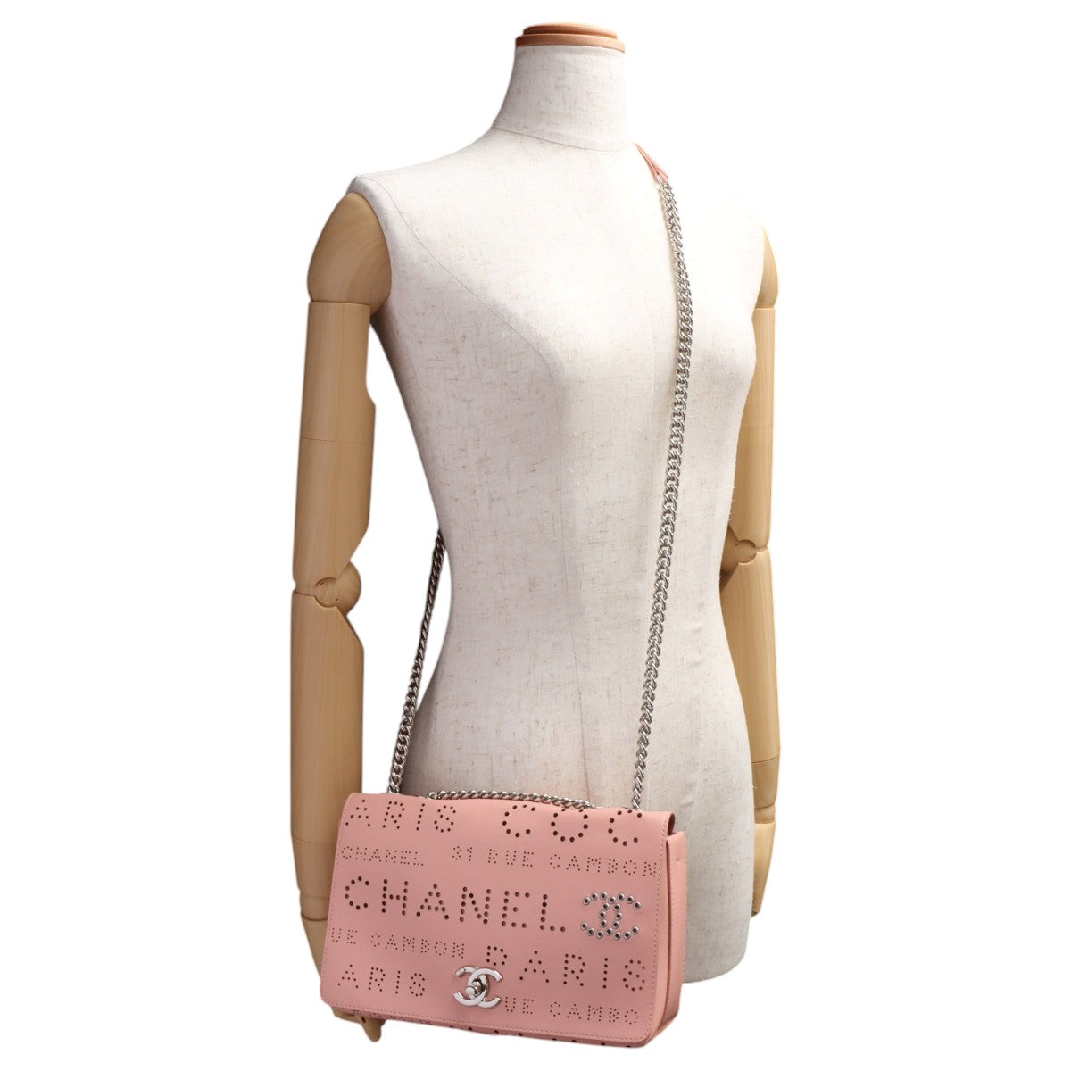 Circa 2020 Perforated CC Turn-Lock Shoulder Bag Pink