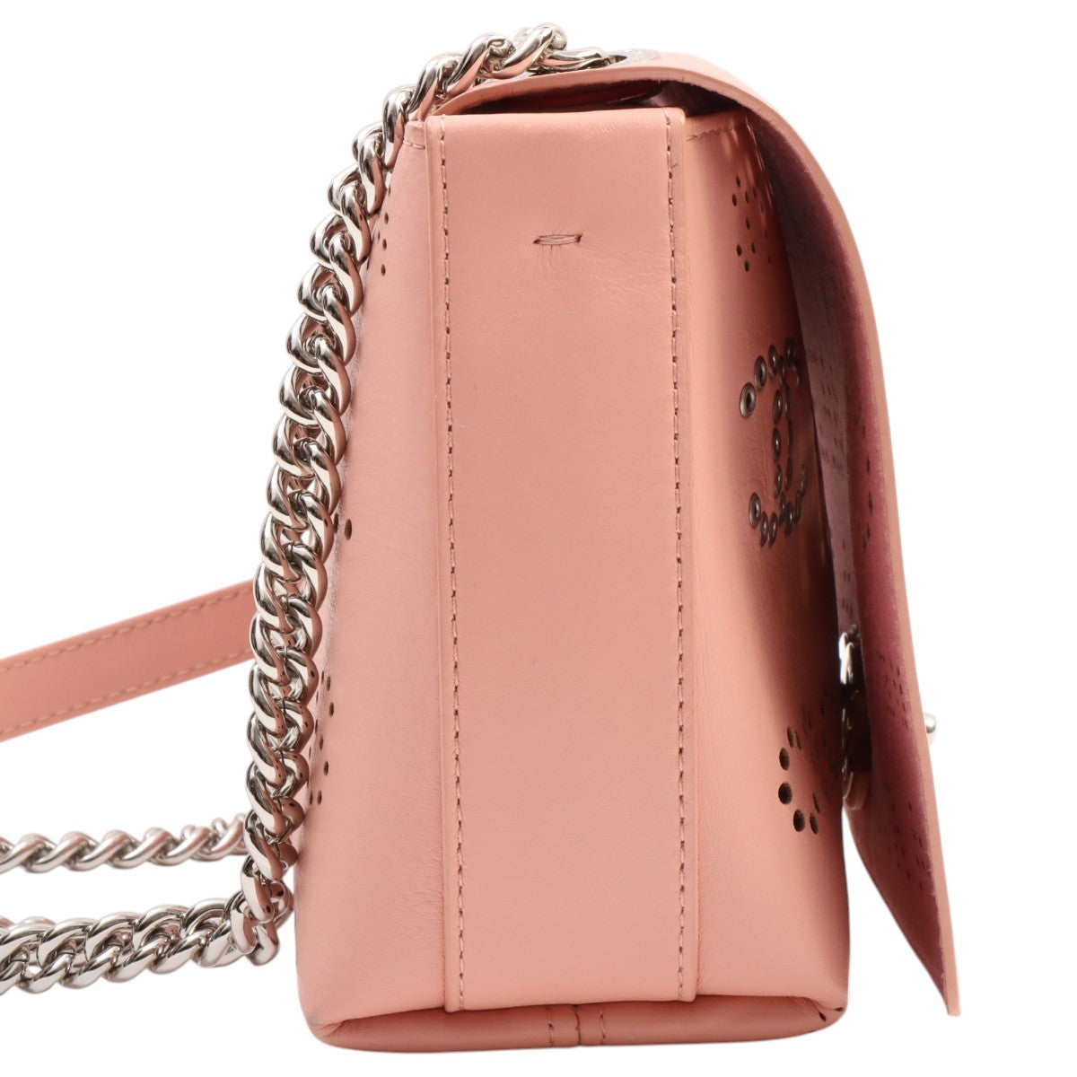 Circa 2020 Perforated CC Turn-Lock Shoulder Bag Pink