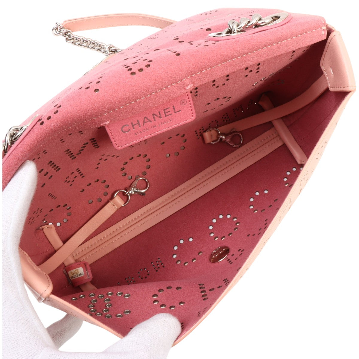 Circa 2020 Perforated CC Turn-Lock Shoulder Bag Pink