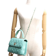 Circa 2021 Matelassé Stitch CC Turn-Lock 2-Way Bag Light Blue