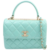 Circa 2021 Matelassé Stitch CC Turn-Lock 2-Way Bag Light Blue