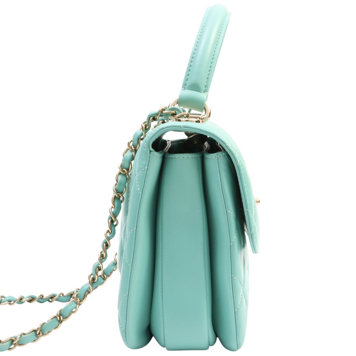 Circa 2021 Matelassé Stitch CC Turn-Lock 2-Way Bag Light Blue