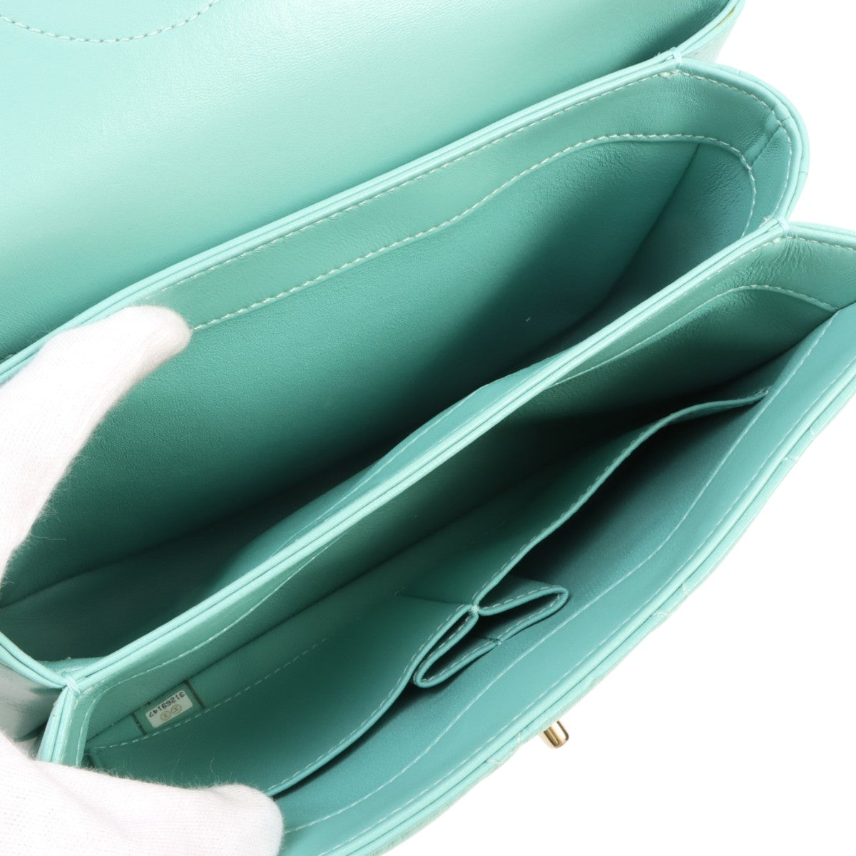 Circa 2021 Matelassé Stitch CC Turn-Lock 2-Way Bag Light Blue