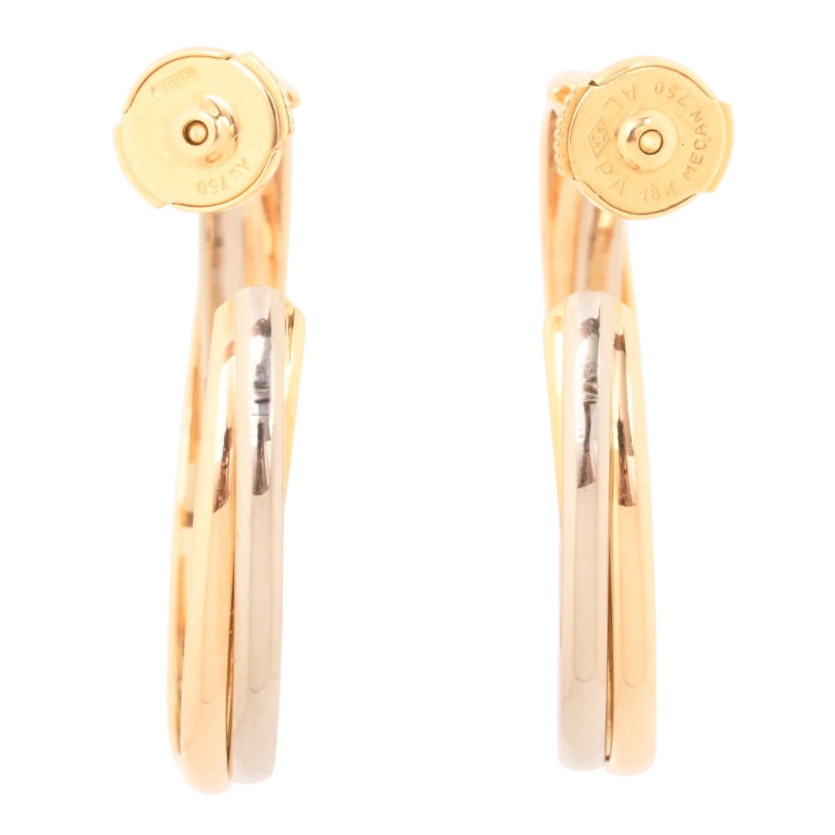 18K Trinity Earrings Yellow Gold/Pink Gold/White Gold