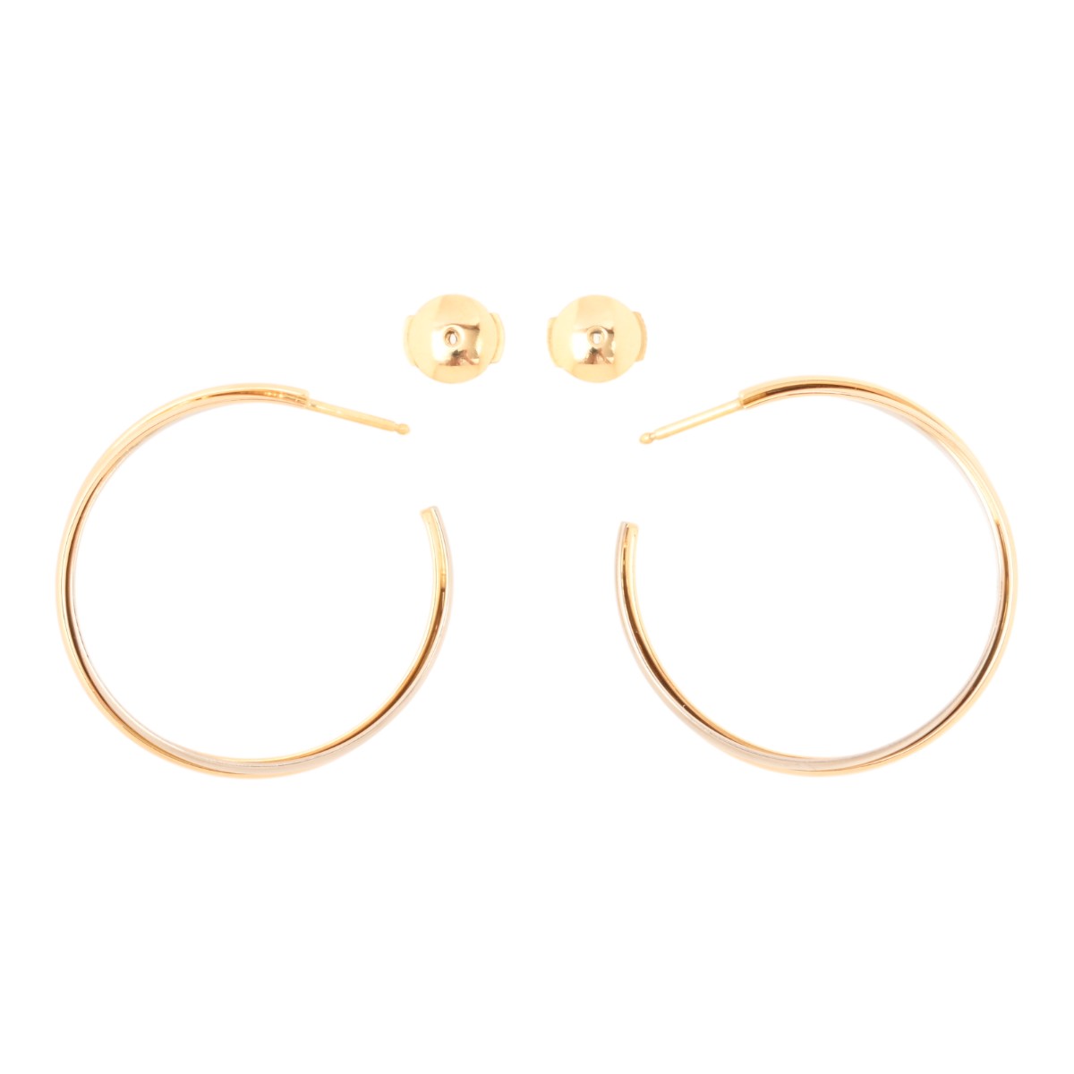 18K Trinity Earrings Yellow Gold/Pink Gold/White Gold