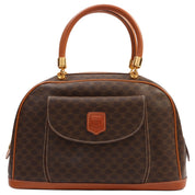 Macadam Pattern Logo Embossed Handbag Brown