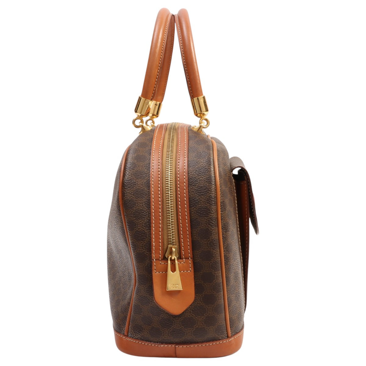 Macadam Pattern Logo Embossed Handbag Brown