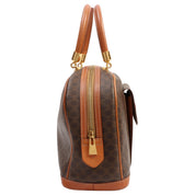 Macadam Pattern Logo Embossed Handbag Brown