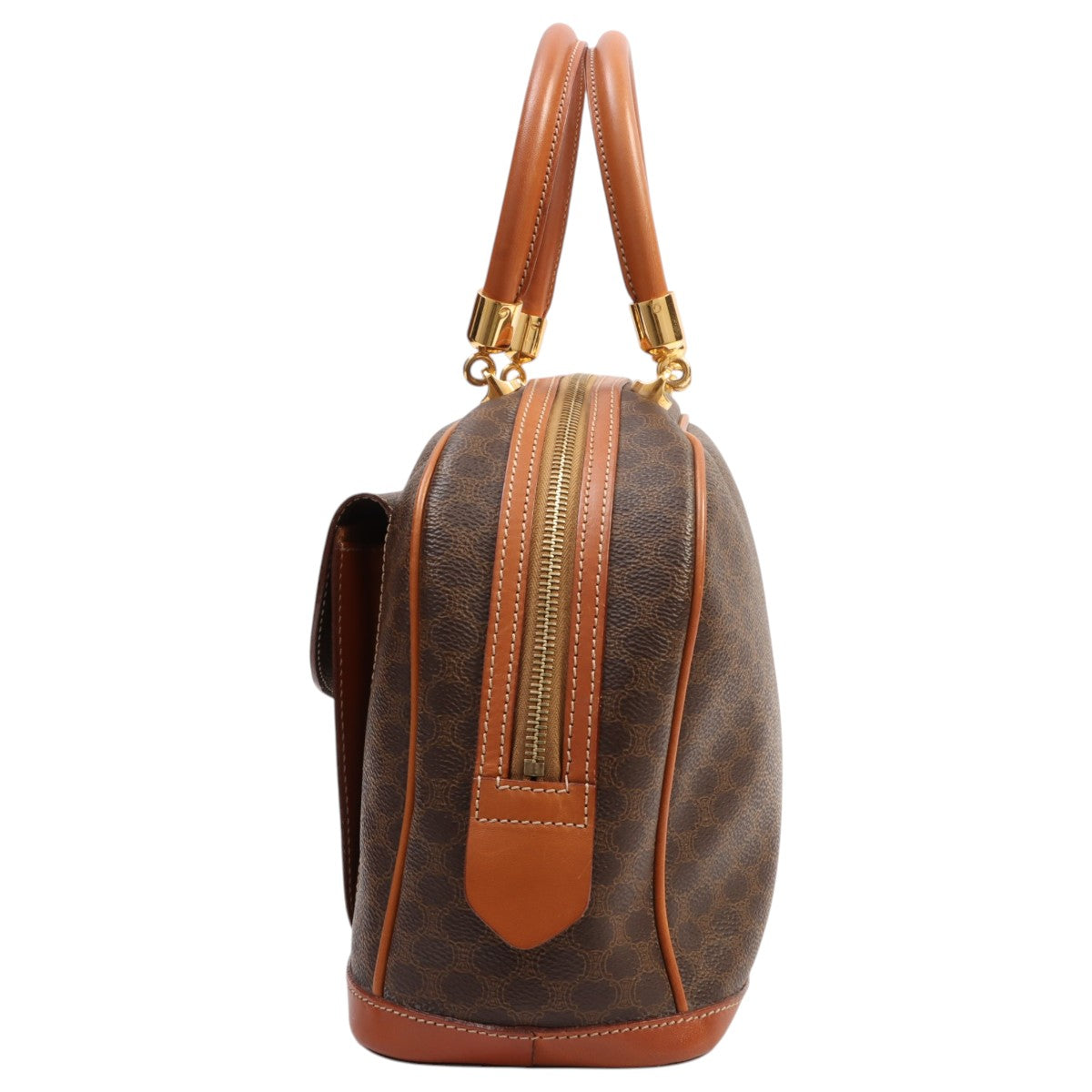Macadam Pattern Logo Embossed Handbag Brown