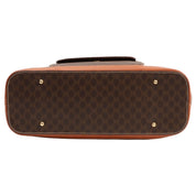 Macadam Pattern Logo Embossed Handbag Brown