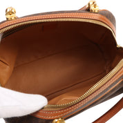 Macadam Pattern Logo Embossed Handbag Brown