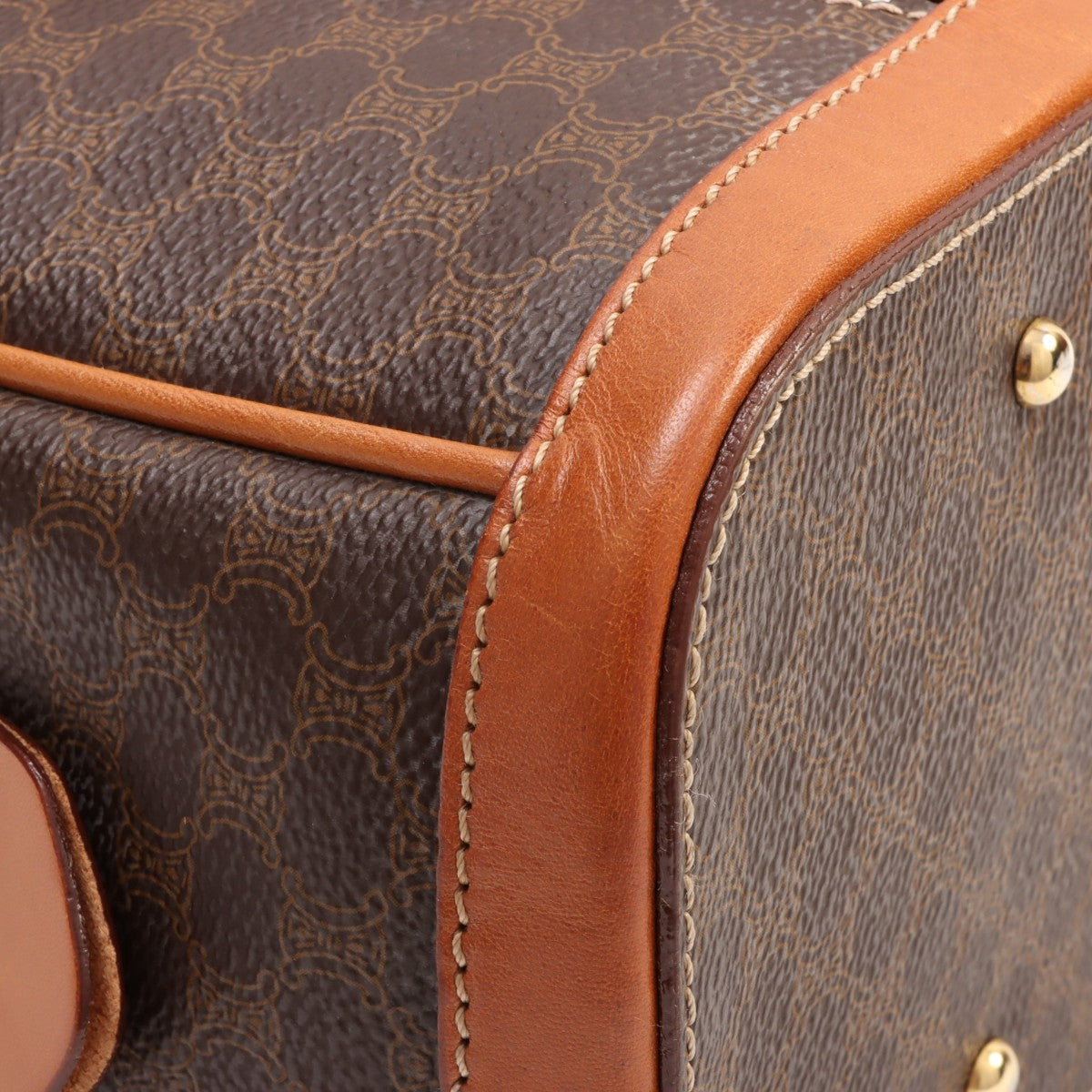 Macadam Pattern Logo Embossed Handbag Brown