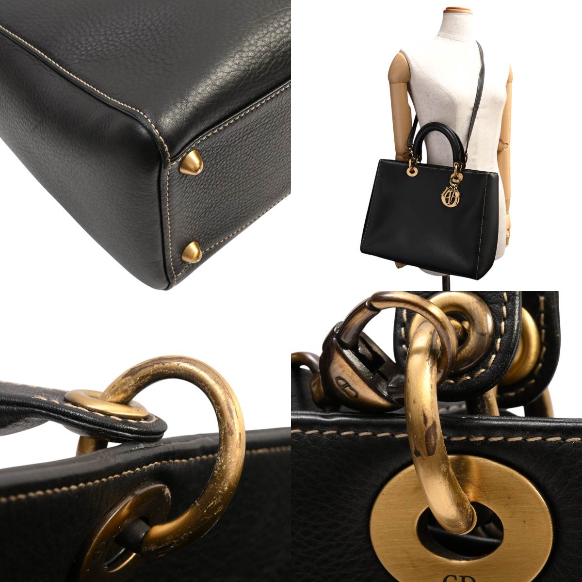 Leather Lady D-Sire 2-Way Bag Black