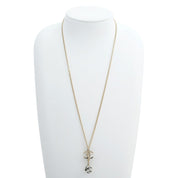 2013 CC Mark Plate Swing Pearl Necklace Gold/Black