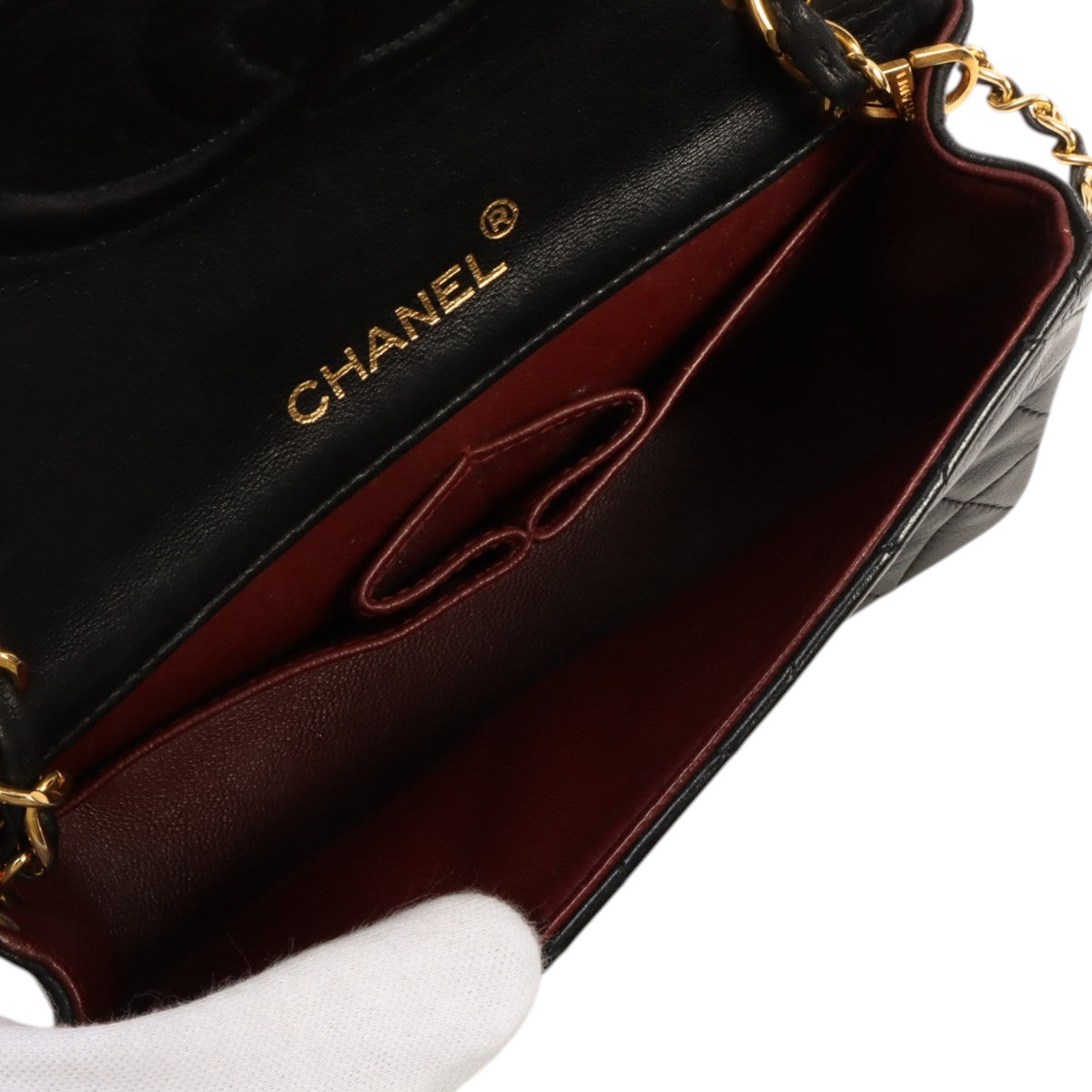 Circa 1990 Matelassé Full Flap Mini, Black