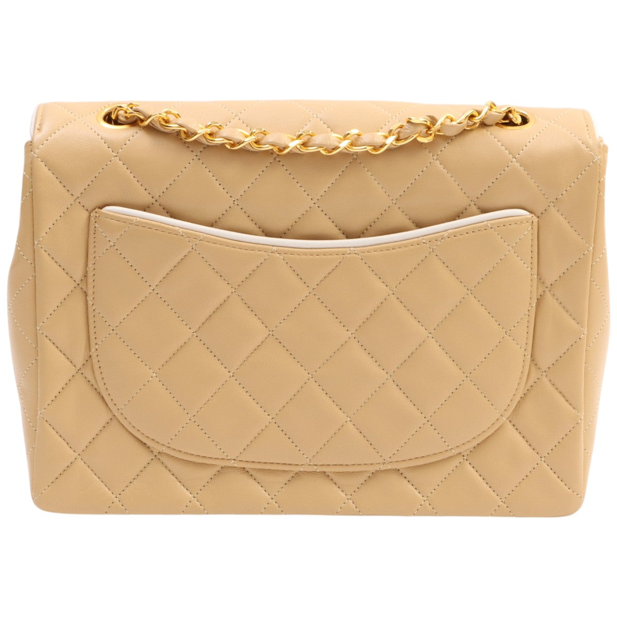 Circa 1990 Two-Tone CC Turn-Lock Chain Shoulder Bag Beige