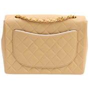 Circa 1990 Two-Tone CC Turn-Lock Chain Shoulder Bag Beige