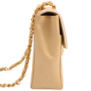 Circa 1990 Two-Tone CC Turn-Lock Chain Shoulder Bag Beige