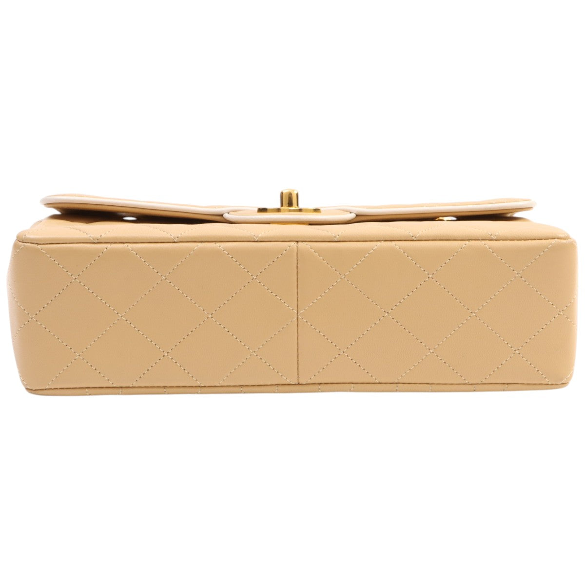 Circa 1990 Two-Tone CC Turn-Lock Chain Shoulder Bag Beige