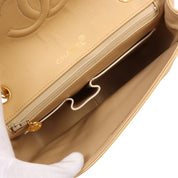 Circa 1990 Two-Tone CC Turn-Lock Chain Shoulder Bag Beige