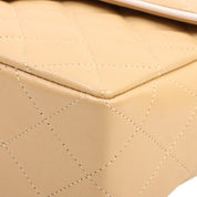 Circa 1990 Two-Tone CC Turn-Lock Chain Shoulder Bag Beige