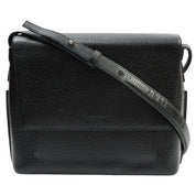 Logo Embossed Shoulder Bag Black