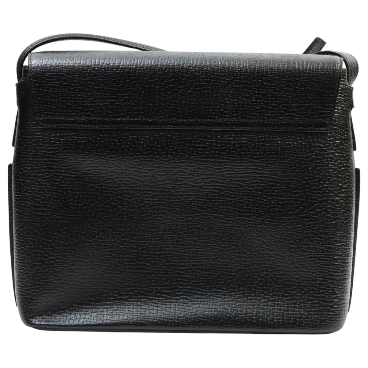 Logo Embossed Shoulder Bag Black