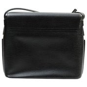 Logo Embossed Shoulder Bag Black