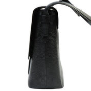 Logo Embossed Shoulder Bag Black
