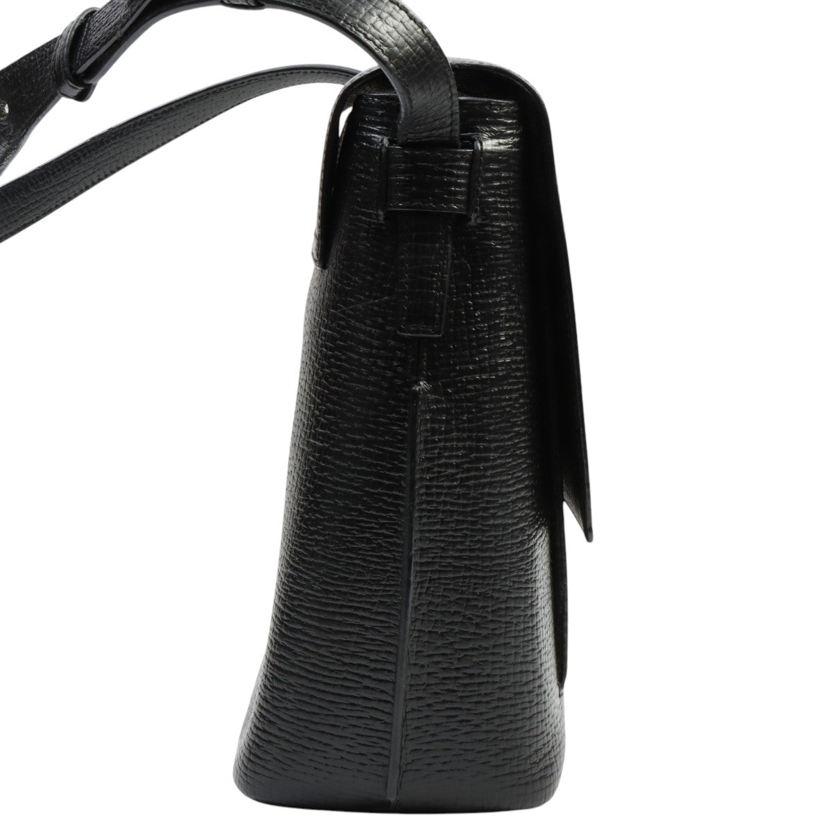 Logo Embossed Shoulder Bag Black
