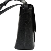 Logo Embossed Shoulder Bag Black